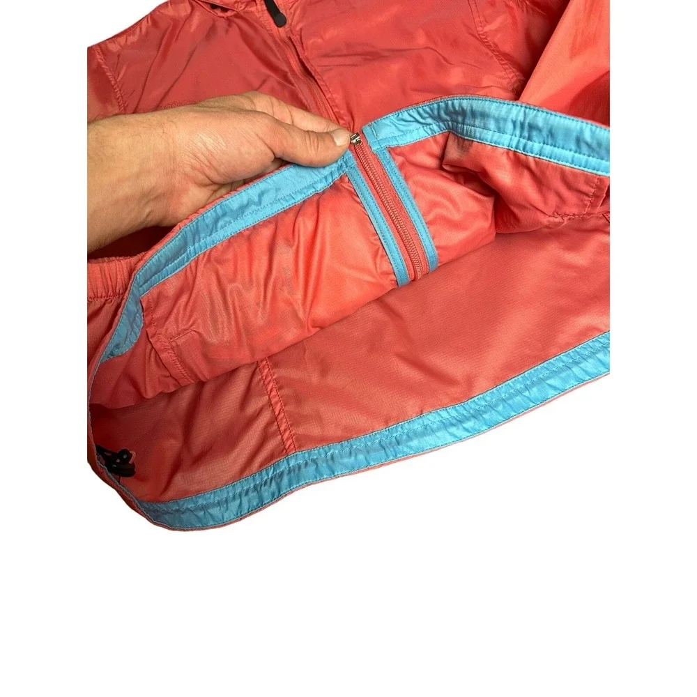 Vtg LL Bean Full‎ Zip Women XL Windbreaker Jacket Salmon Pink Hooded Coat 0BUX3 - Picture 9 of 15